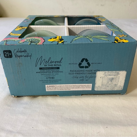 Melwood by TMD Set of 4 Stemless Wine Glasses 16 oz NEW - Picture 4 of 4